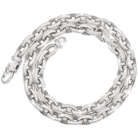 10mm Iced Out Cuban Link Chain with Ring Clasp