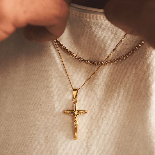 Gold Crucifix Set Necklace