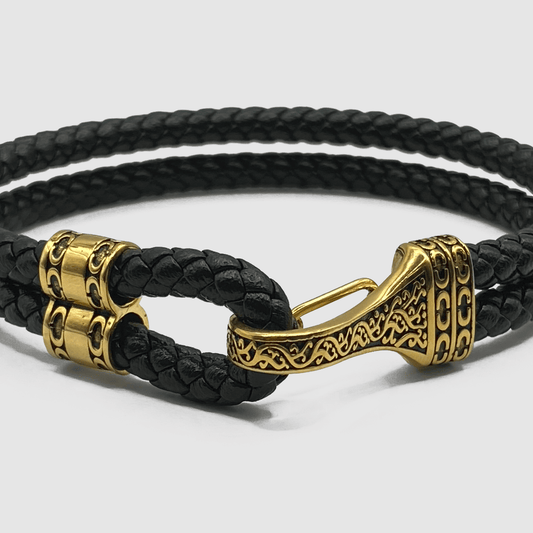 Gold Leather Rope Bracelet