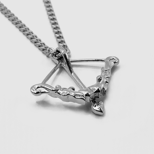 Silver Crossbow Pendant Necklace