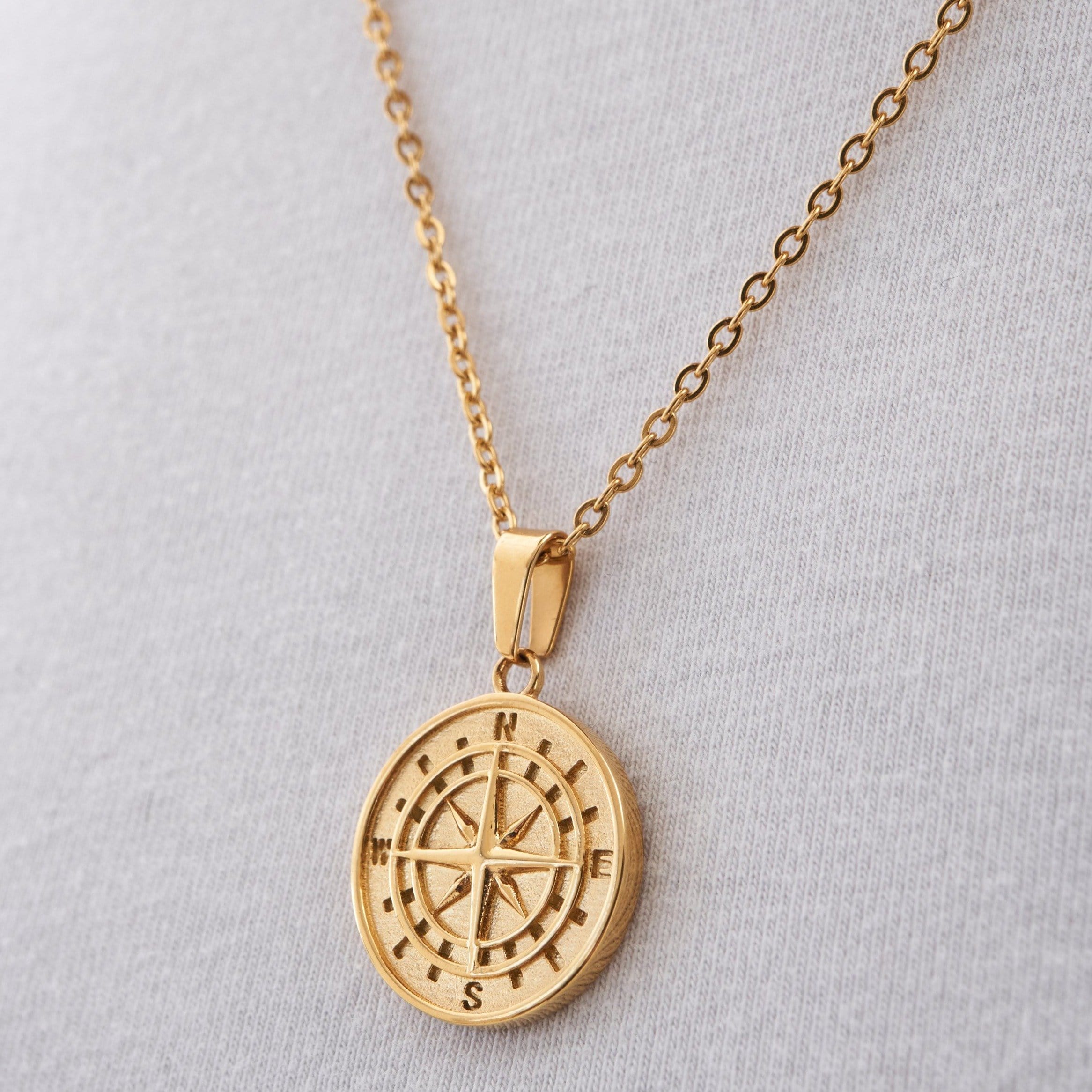 TO:MI Jewellery | Gold Compass Necklace with Coordinates of Ireland – TO:MI  Ireland