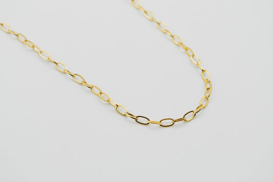 306L Stainless Steel Gold Paper Clip Chain Necklace