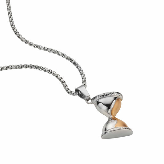 Silver Hourglass Pendant Necklace