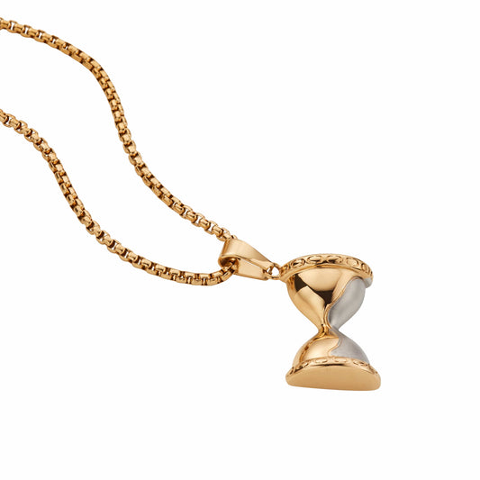 Gold Hourglass Pendant Necklace