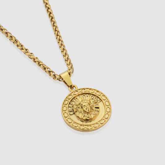 Gold Medusa Pendant Necklace