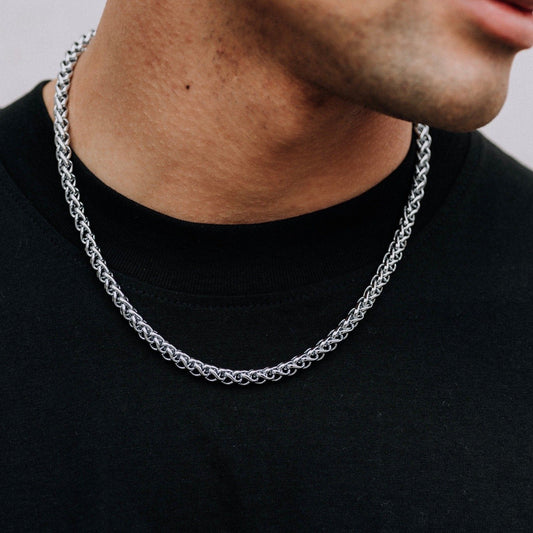 Men's 6mm Silver Wheat Chain Necklace